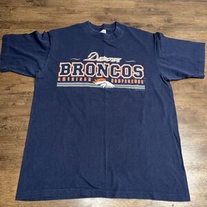 Vintage 1997 Denver Broncos American Conference Shirt Large‎ 90s Single-Stitch